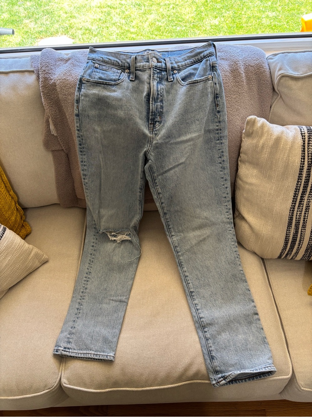 Madewell Light Blue High-Rise Cropped Straight Jeans